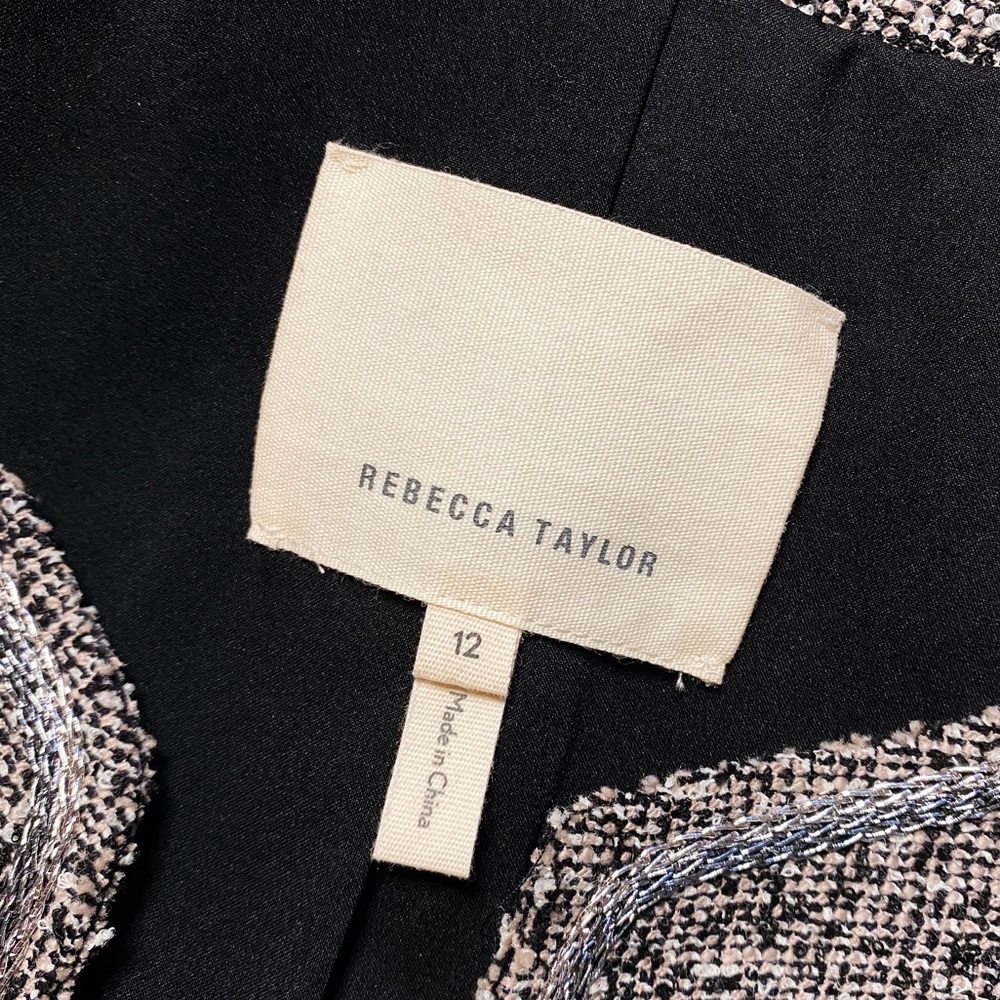 Rebecca Taylor Stretch Tweed Embellished Jacket 12 - Picture 7 of 12